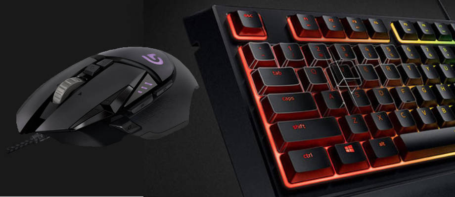 Logitech G502 Proteus Cor und Razer Ornata